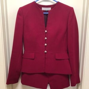 Tahari Berry Colored Skirt Suit Size 2